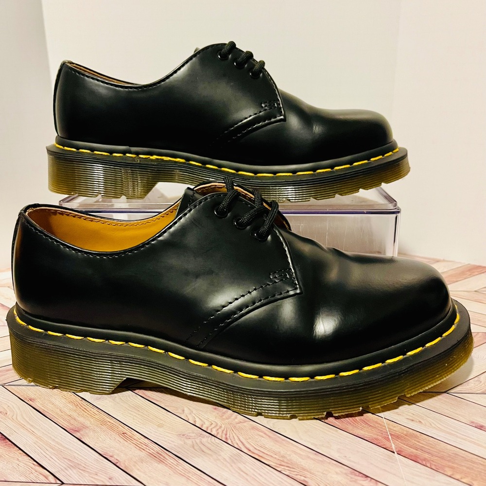 Dr Martens 1461 Black Smooth Leather 3 Eye Oxford  Mens 4 Wmns 5 Shoes